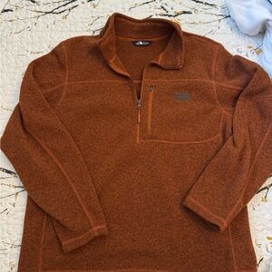 Burnt orange Northface quarter zip fleece men’s XL